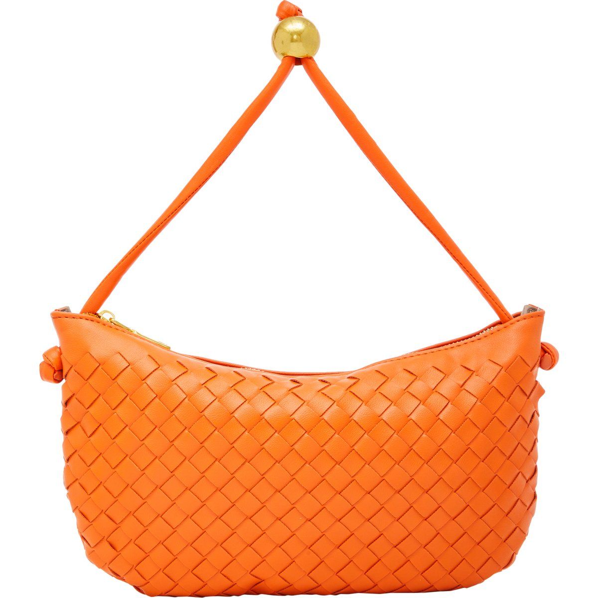 Geflochtene Crescent-Bag mit Goldperle