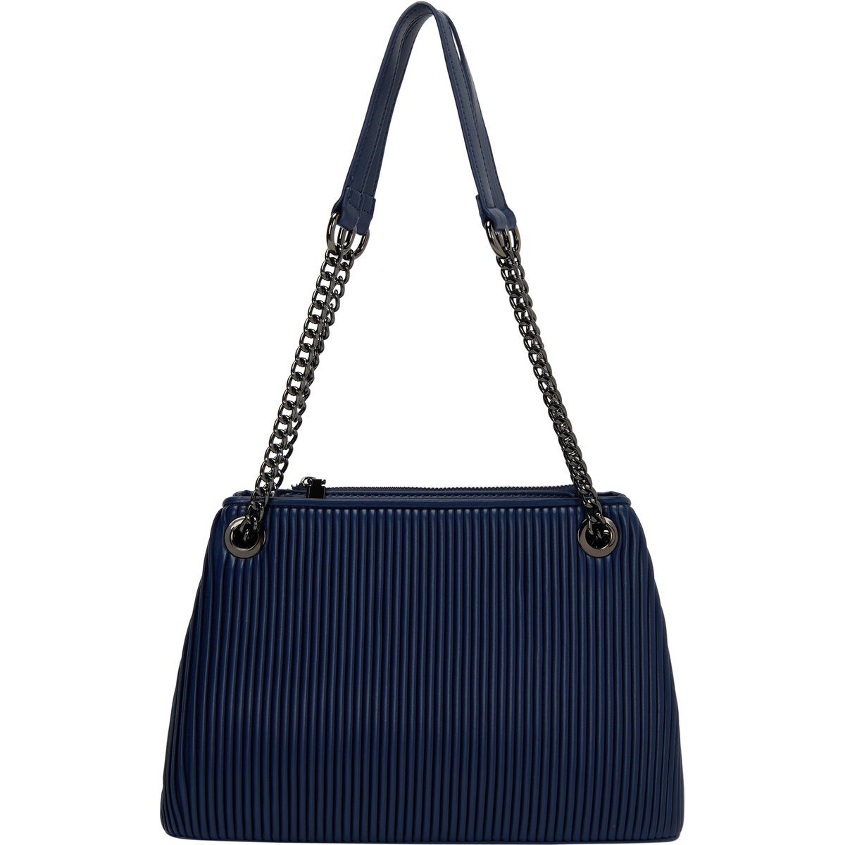 Plissierte Schultertasche mit Kettenriemen