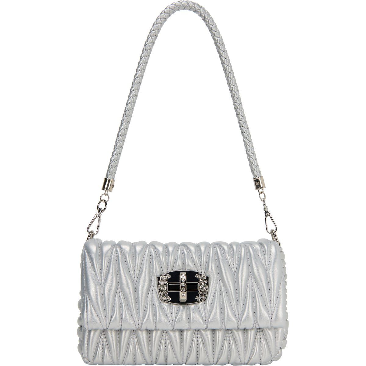 Gesteppte Metallic-Tasche aus Kunstleder