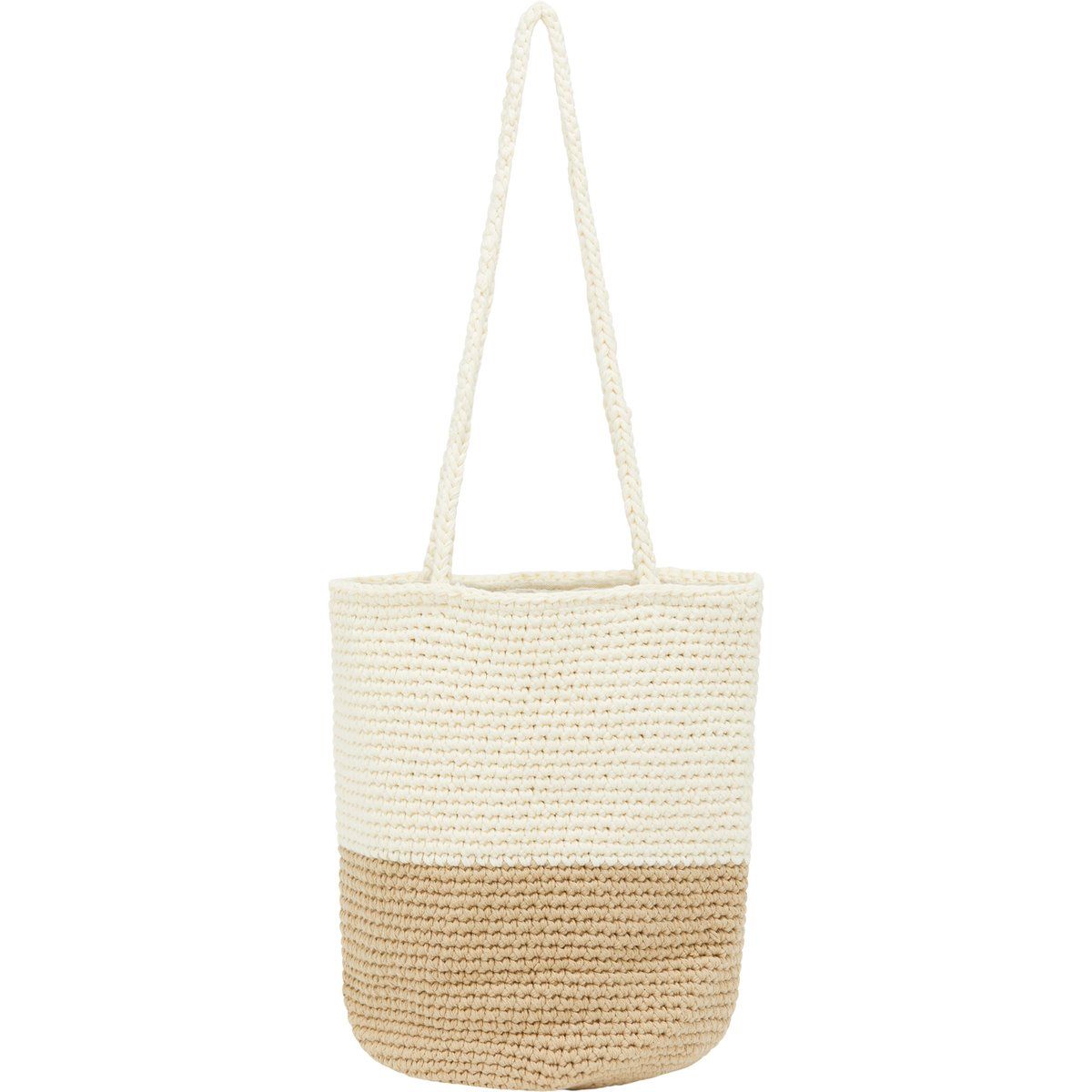 Handgehäkelte zylindrische Tasche