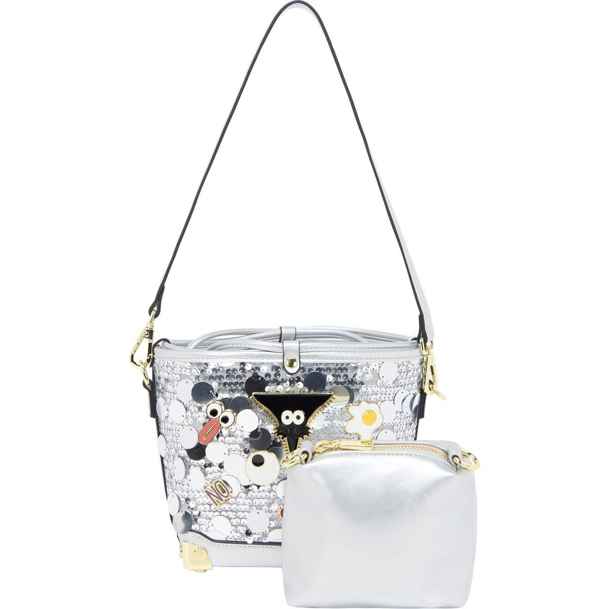 Pop-Art Pailletten Beuteltasche