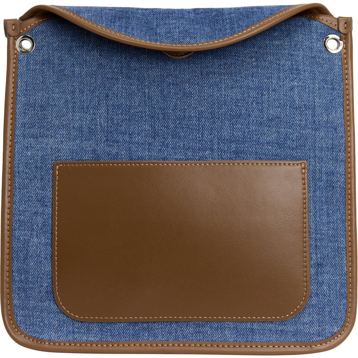Flache Messenger-Tasche aus Denim