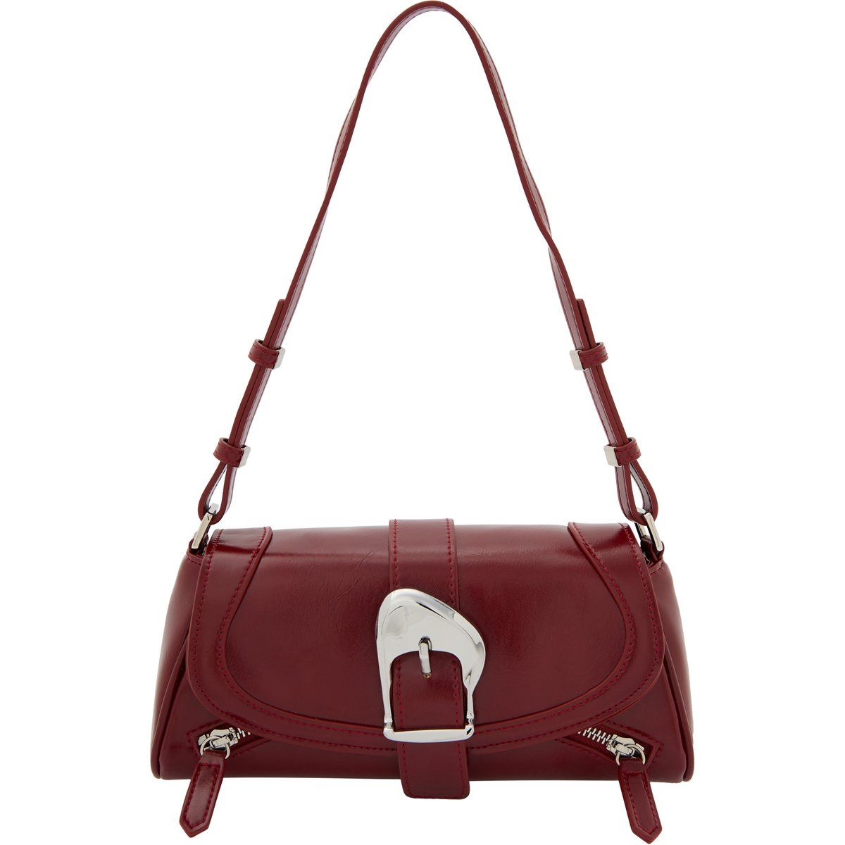 Strukturierte Schultertasche mit Schnalle