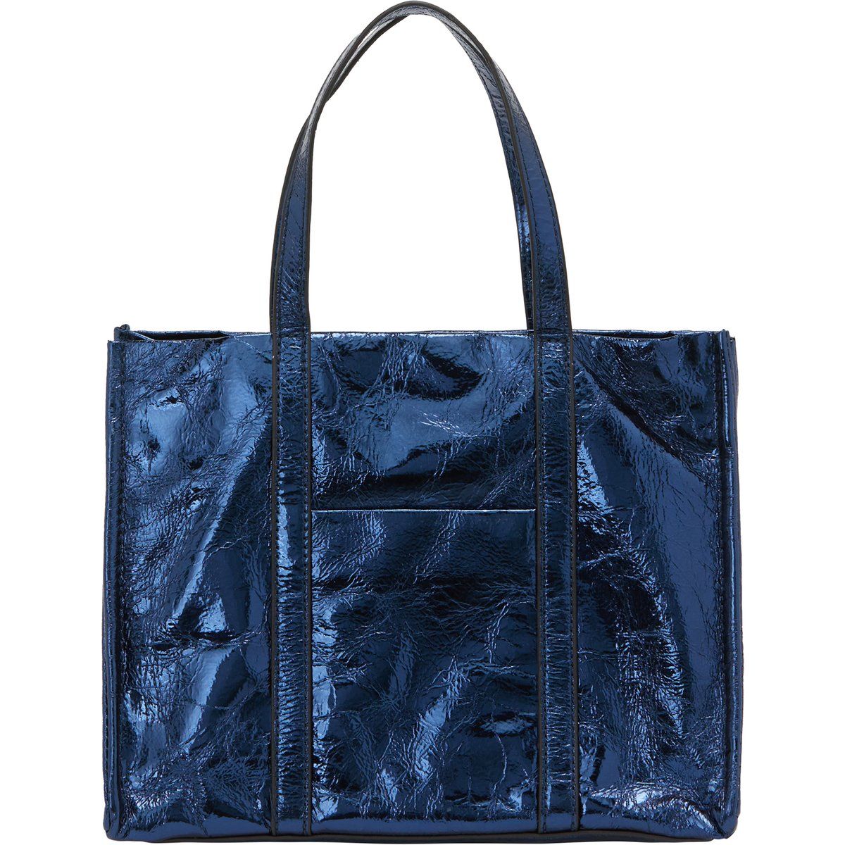 Strukturierte Shopper-Tasche in Metallic-Optik