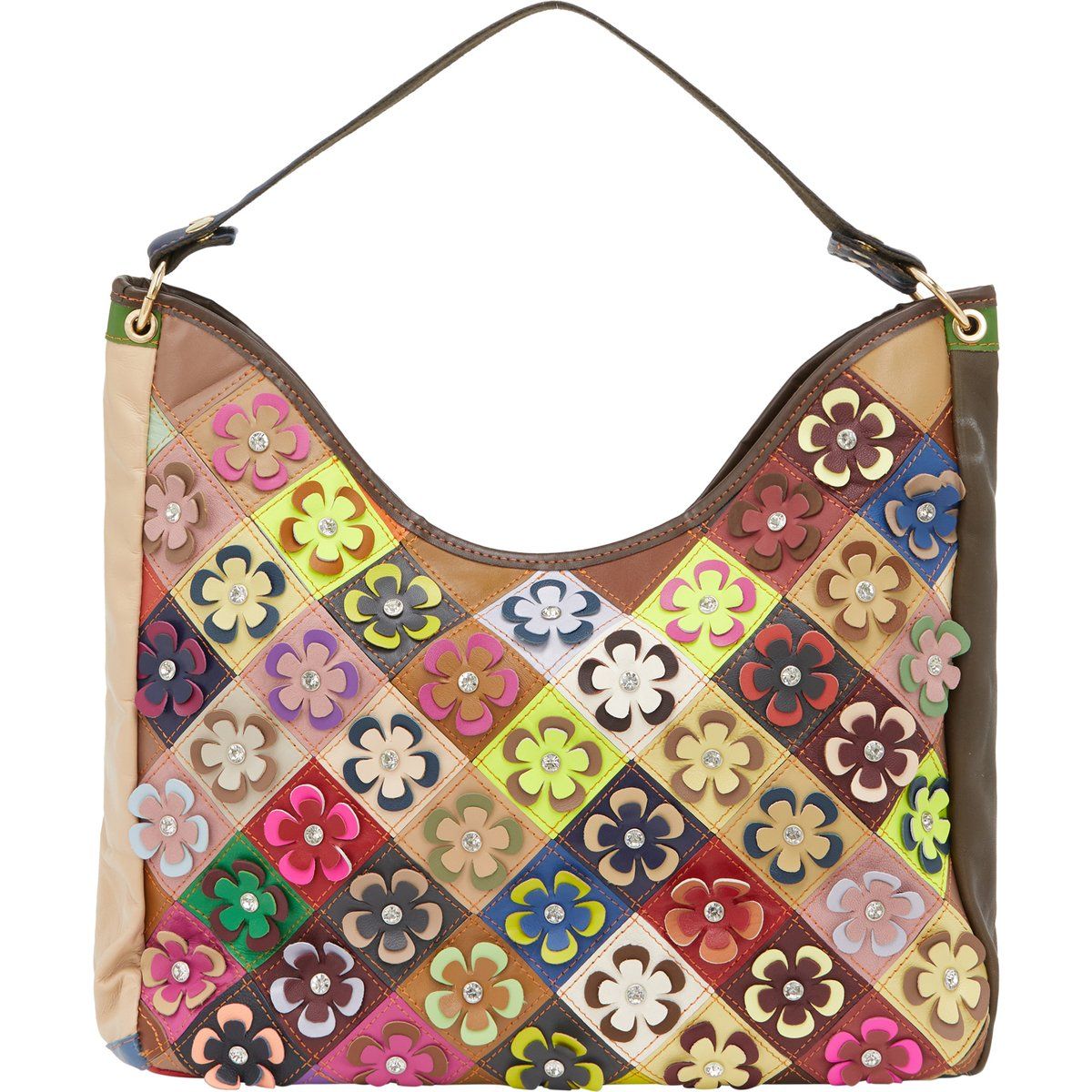 Hobo-Tasche im floralen Patchwork-Design