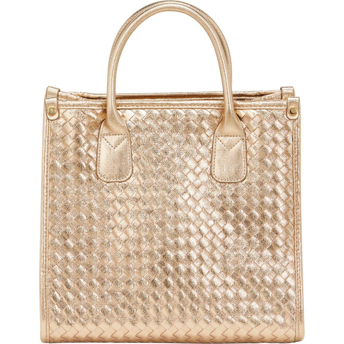 Geflochtener Metallic-Shopper