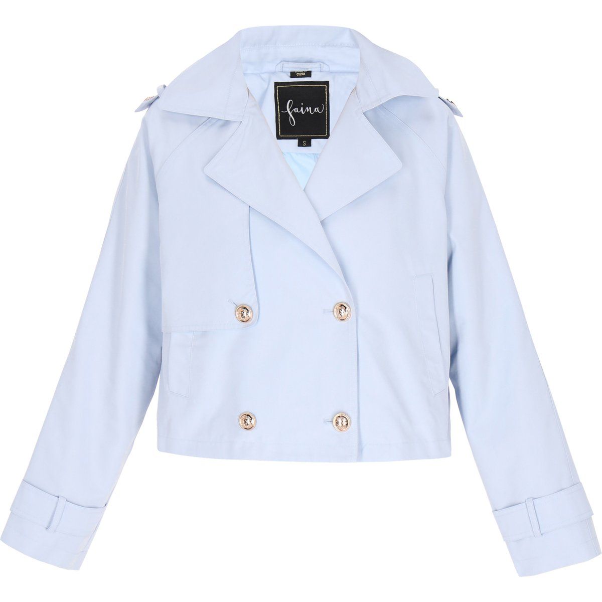 Kurzgeschnittene Doppelreihige Trench-Jacke