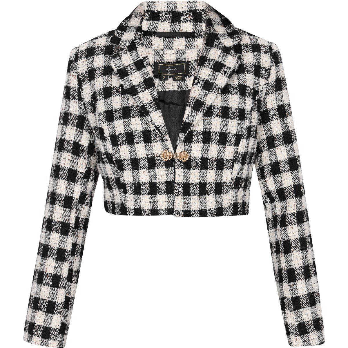 Elegante kurze Tweedjacke mit Karomuster