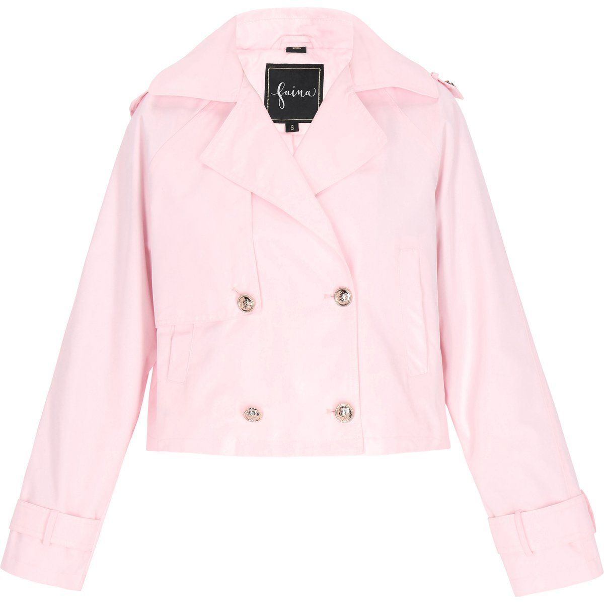 Zweireihige Kurzjacke im Trench-Stil