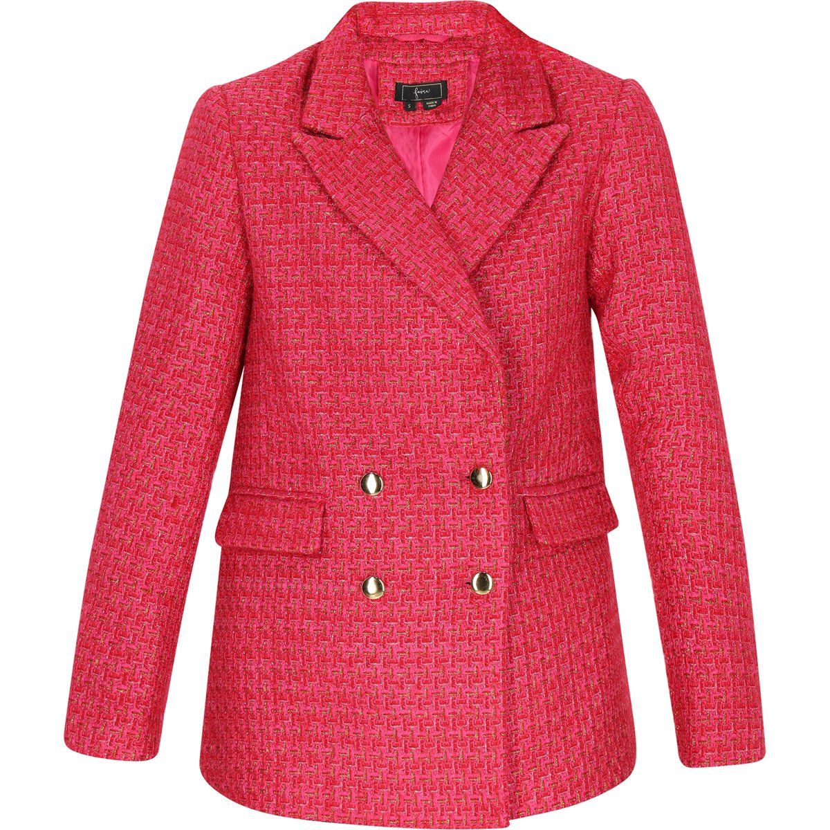 Zweireihiger Tweed-Blazer mit Knöpfen