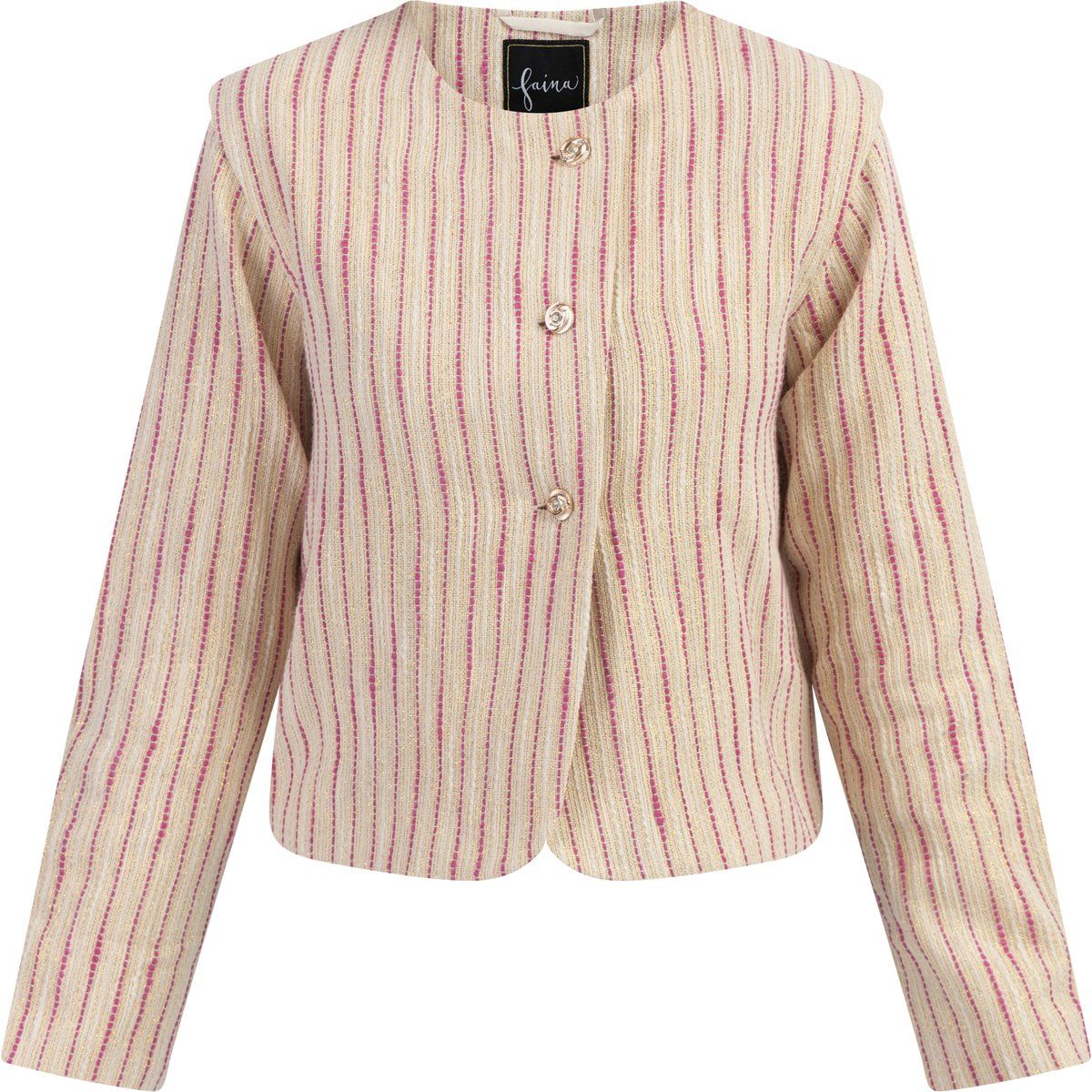 Gestreifte Kurzjacke im Blazer-Stil