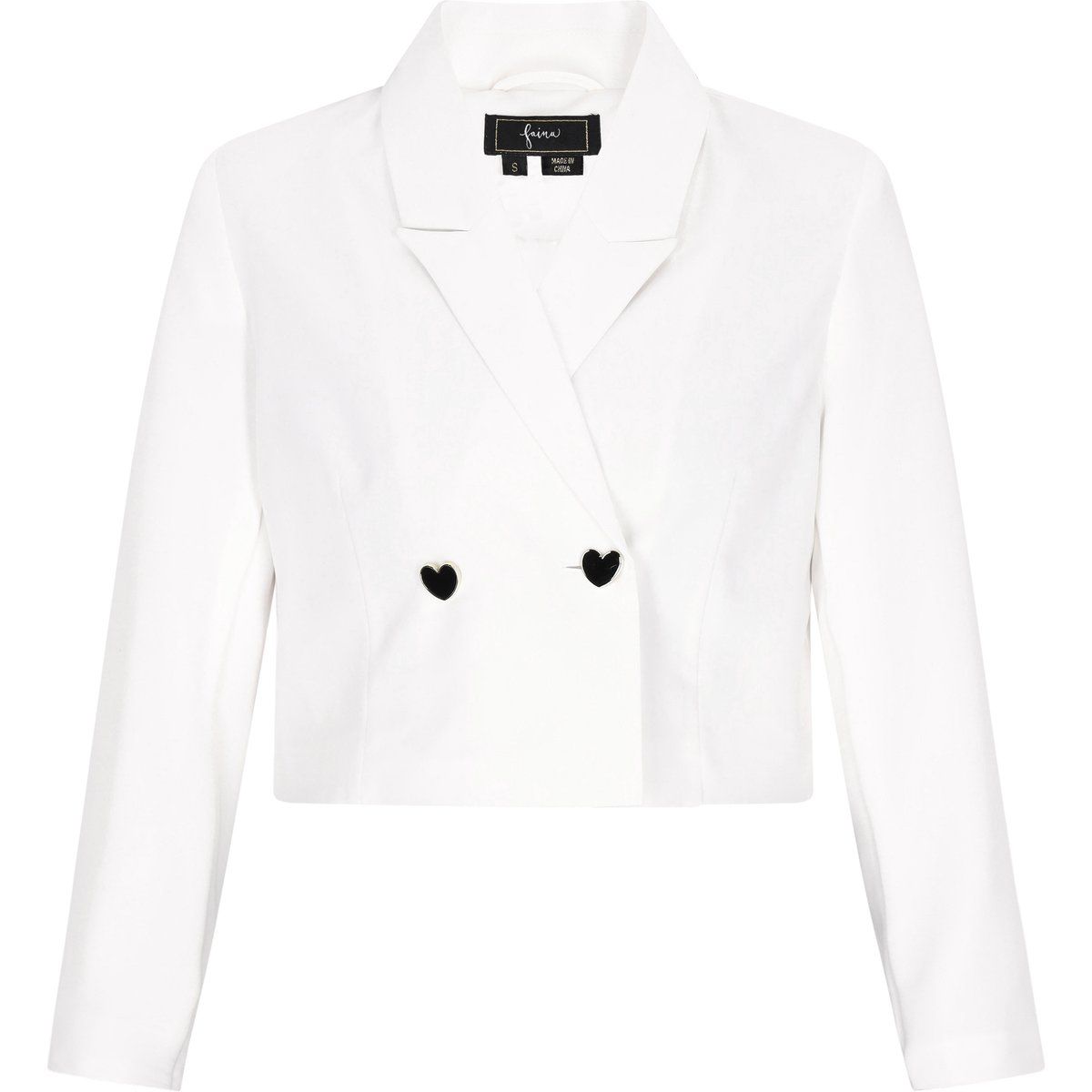 Kurzer Zweireiher-Blazer mit Herzknöpfen