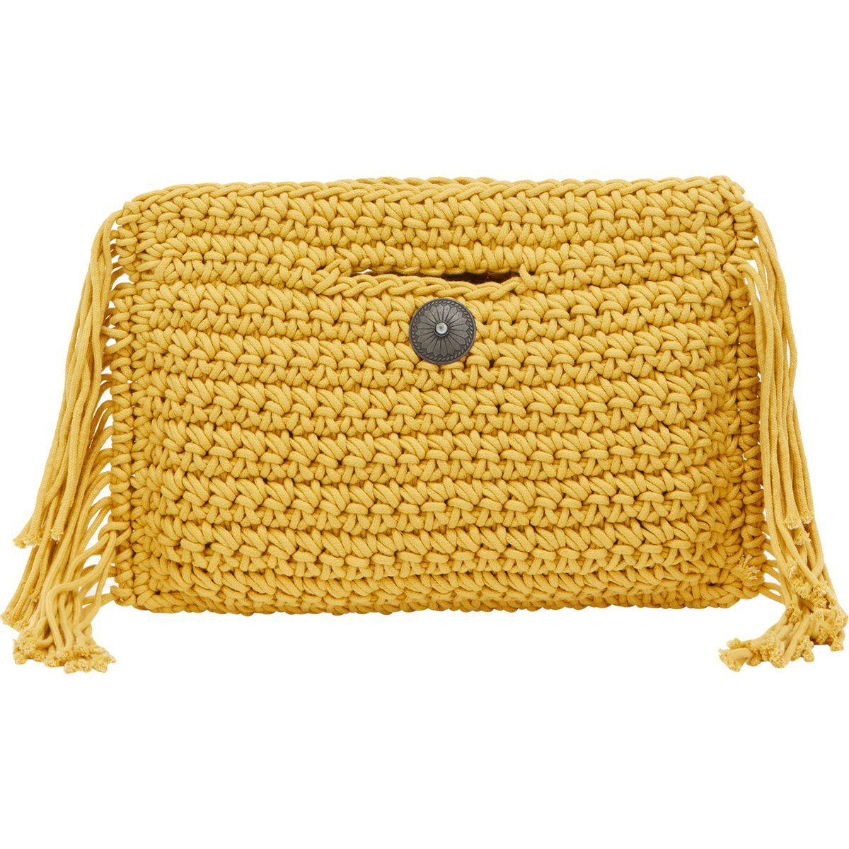Gehäkelte Clutch mit Fransen