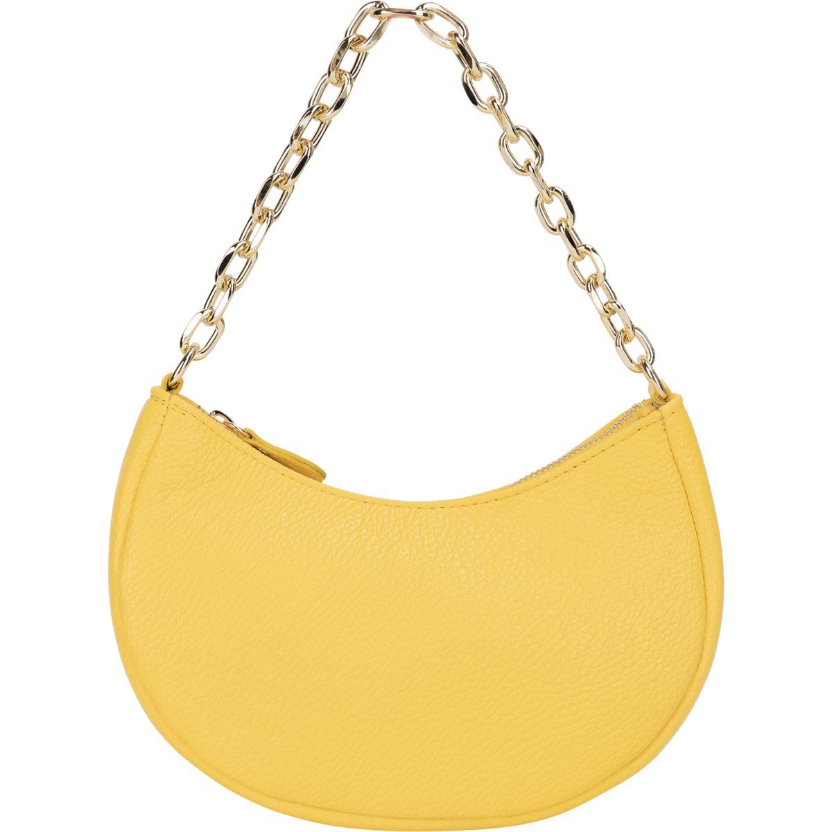 Halbmond-Handtasche aus genarbtem Leder