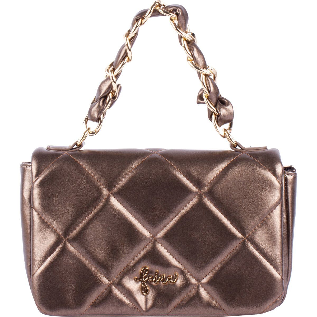 Gesteppte Metallic-Umschlagtasche