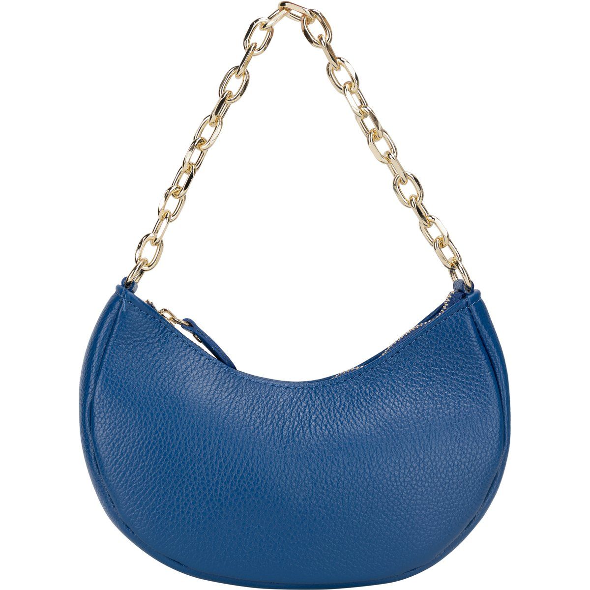 Kleine Leder-Halbmondtasche mit Kette