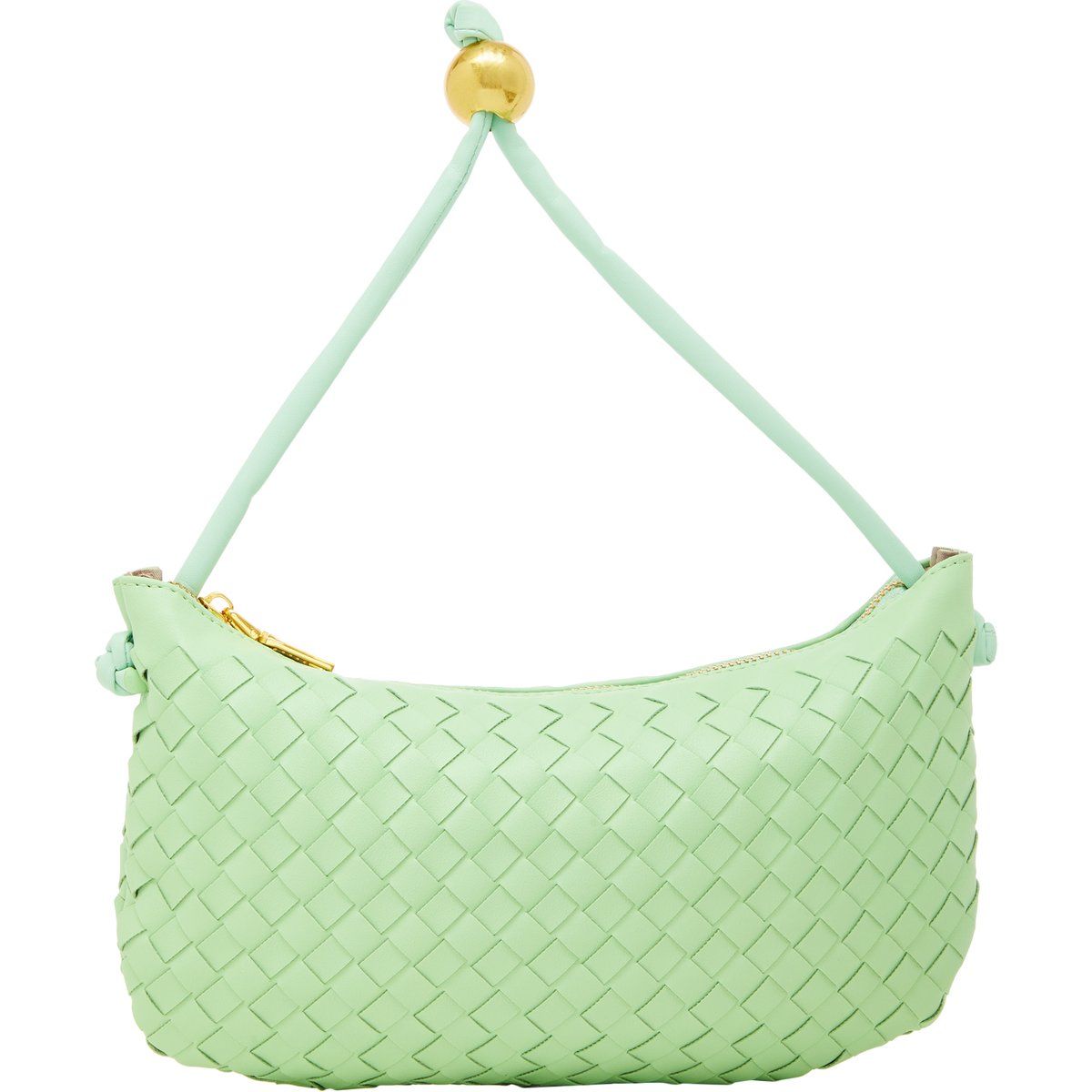 Gewebte Hobo-Tasche mit Perlendetail