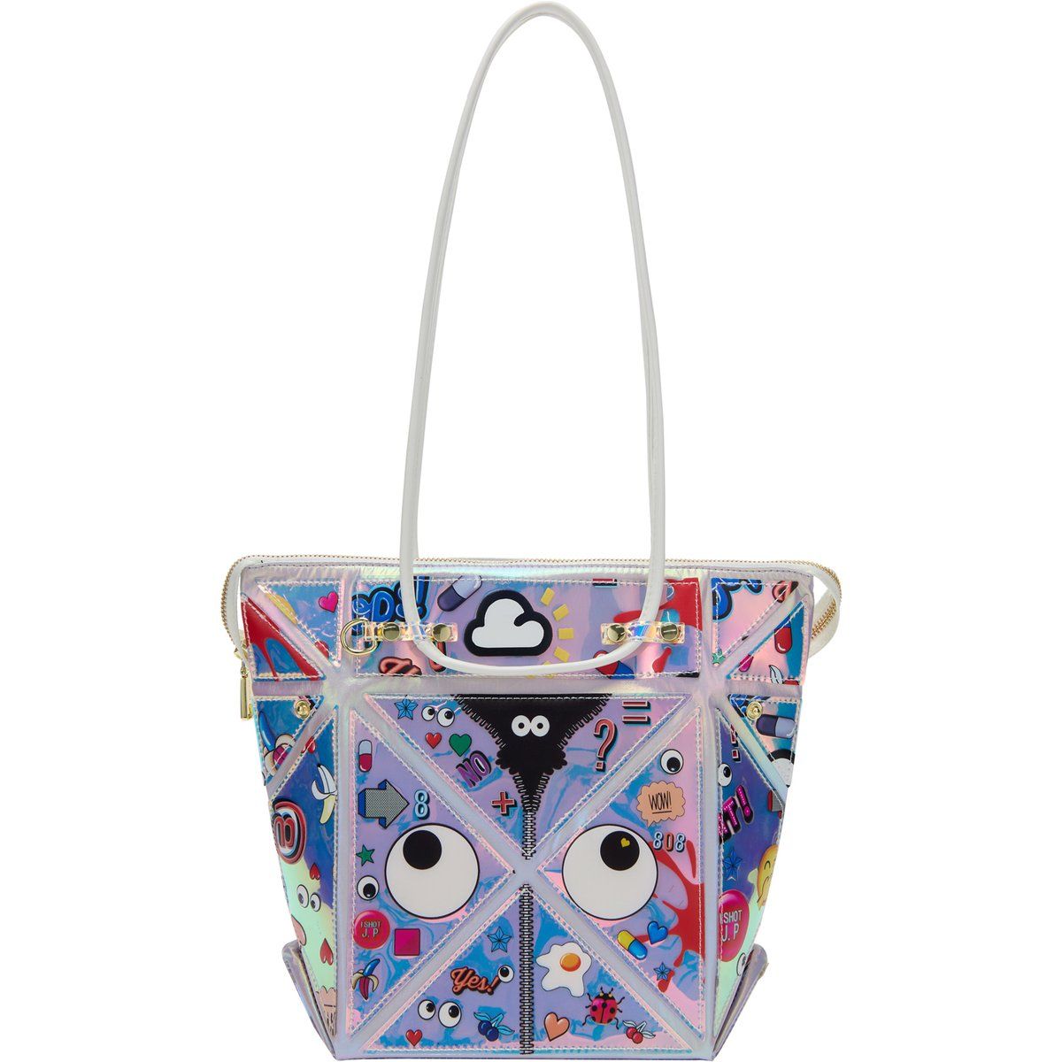 Geometrischer holografischer Pop-Art Shopper