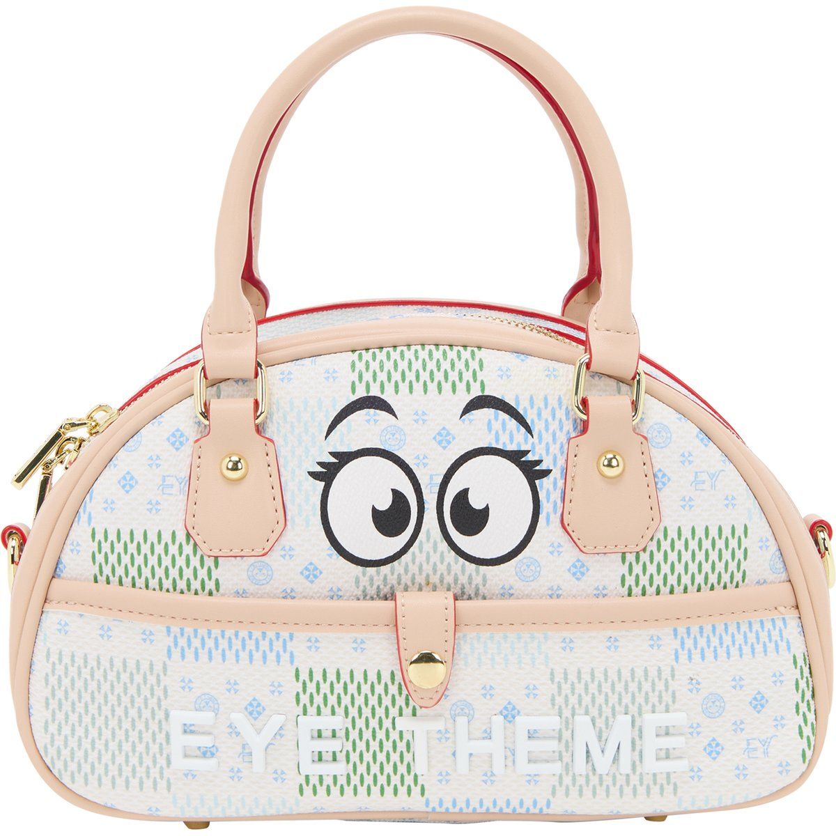 Verspielte Bowler-Tasche mit Comic-Augen