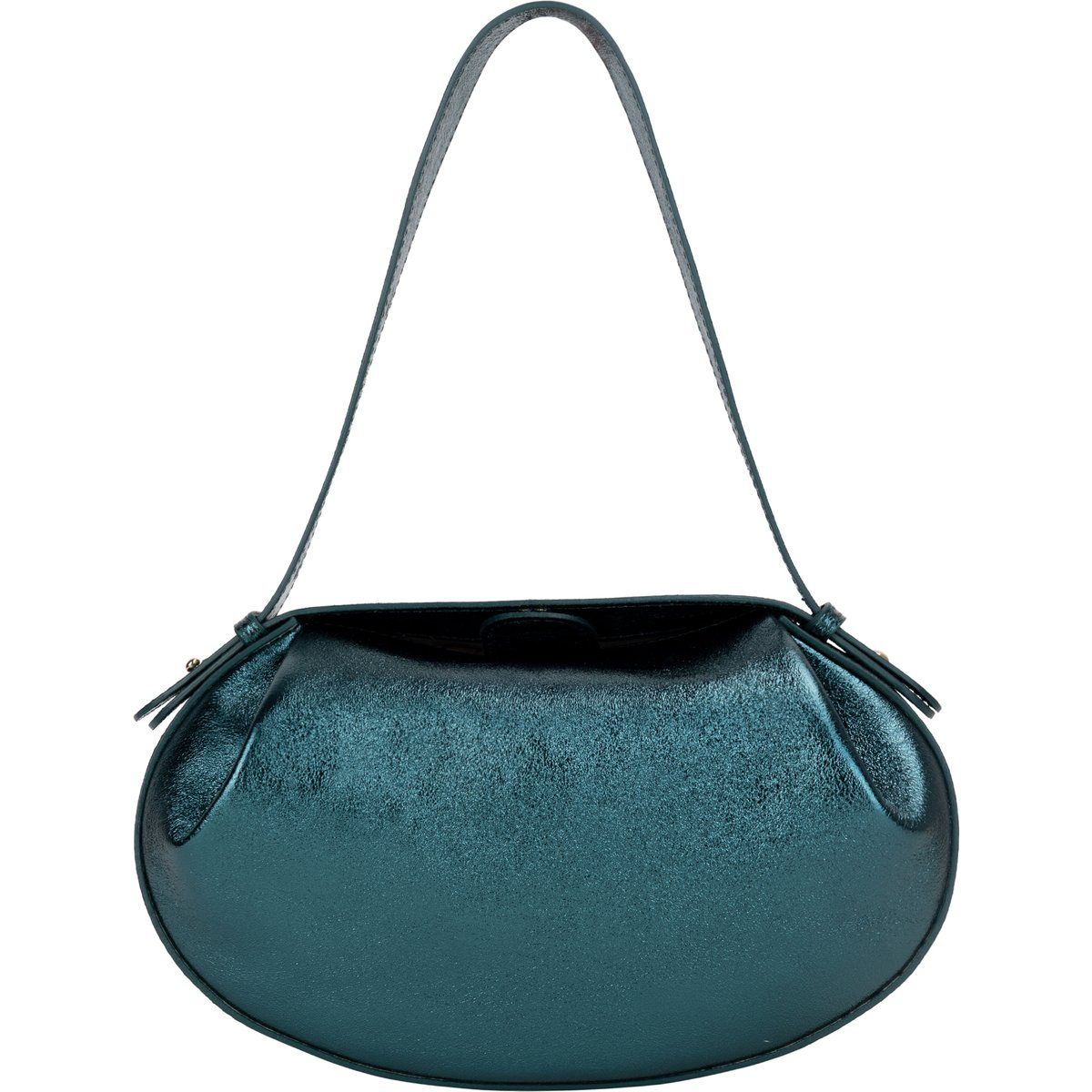 Metallische Handtasche mit Faltenwurf