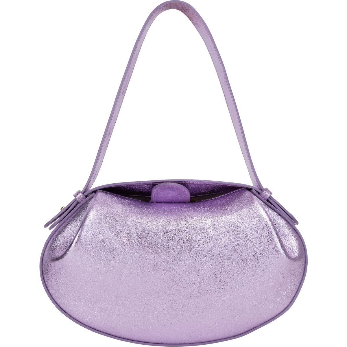 Halbkreisförmige Metallic-Handtasche