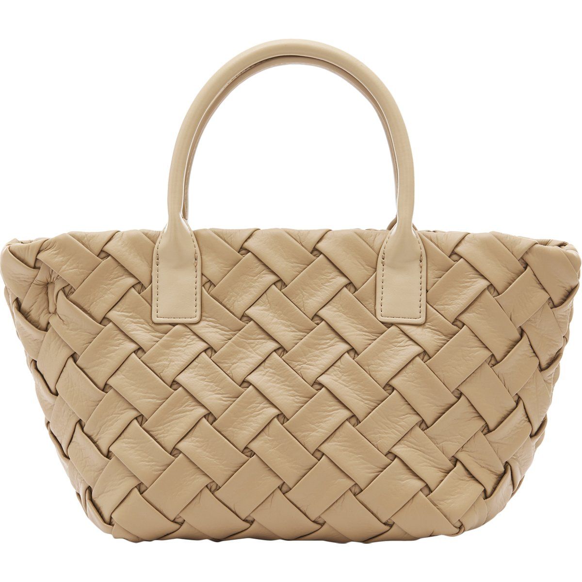 Elegante geflochtene Trapez-Handtasche