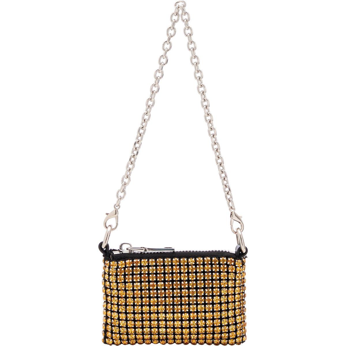 Rechteckige Strass-Clutch mit Kette