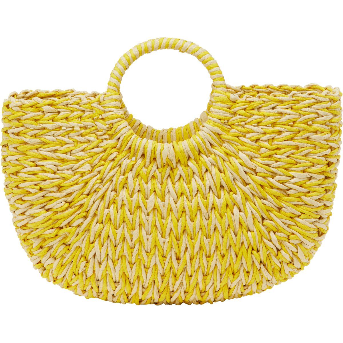 Geflochtene Strohtasche in Halbmondform