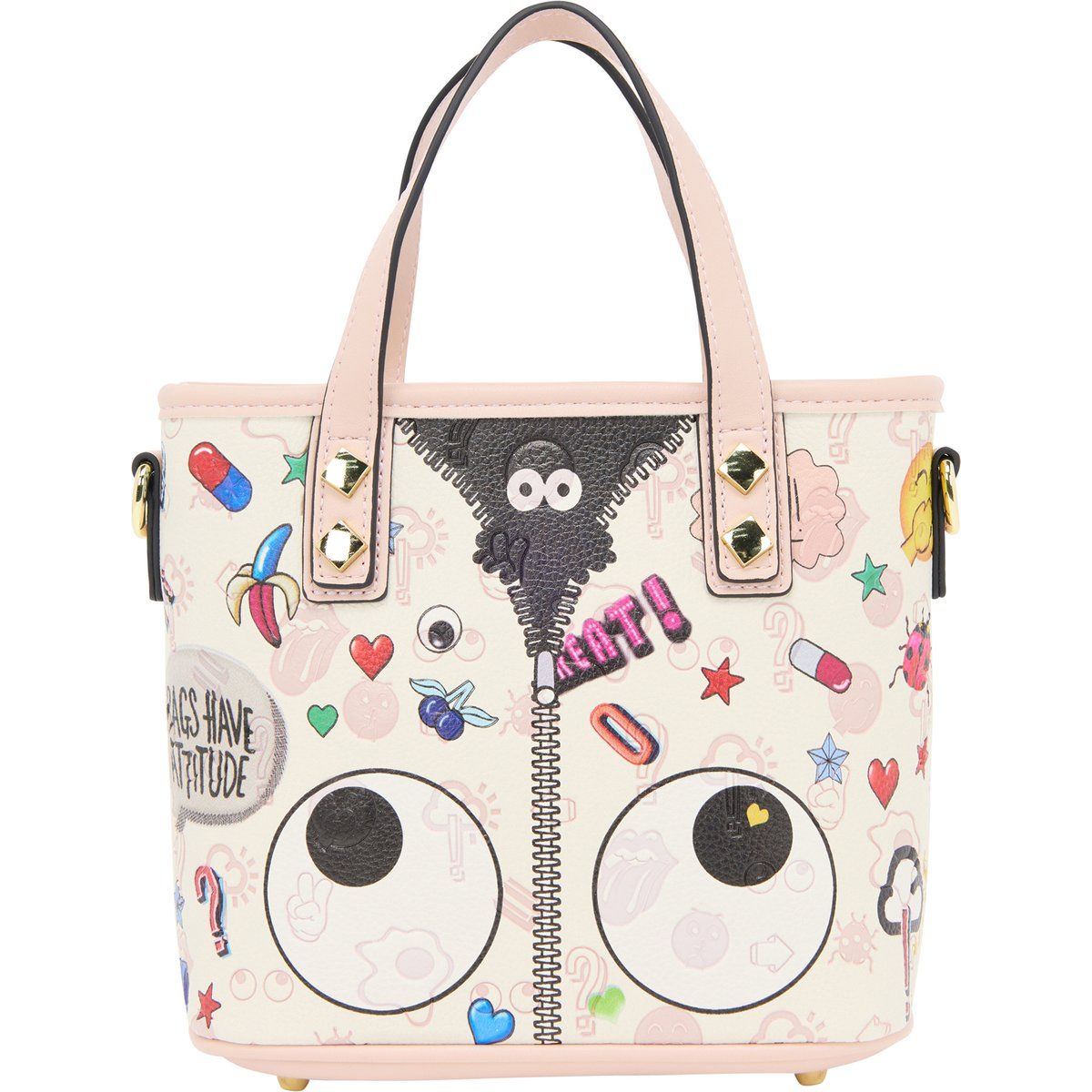 Verspielte Mini-Handtasche mit Grafik-Print