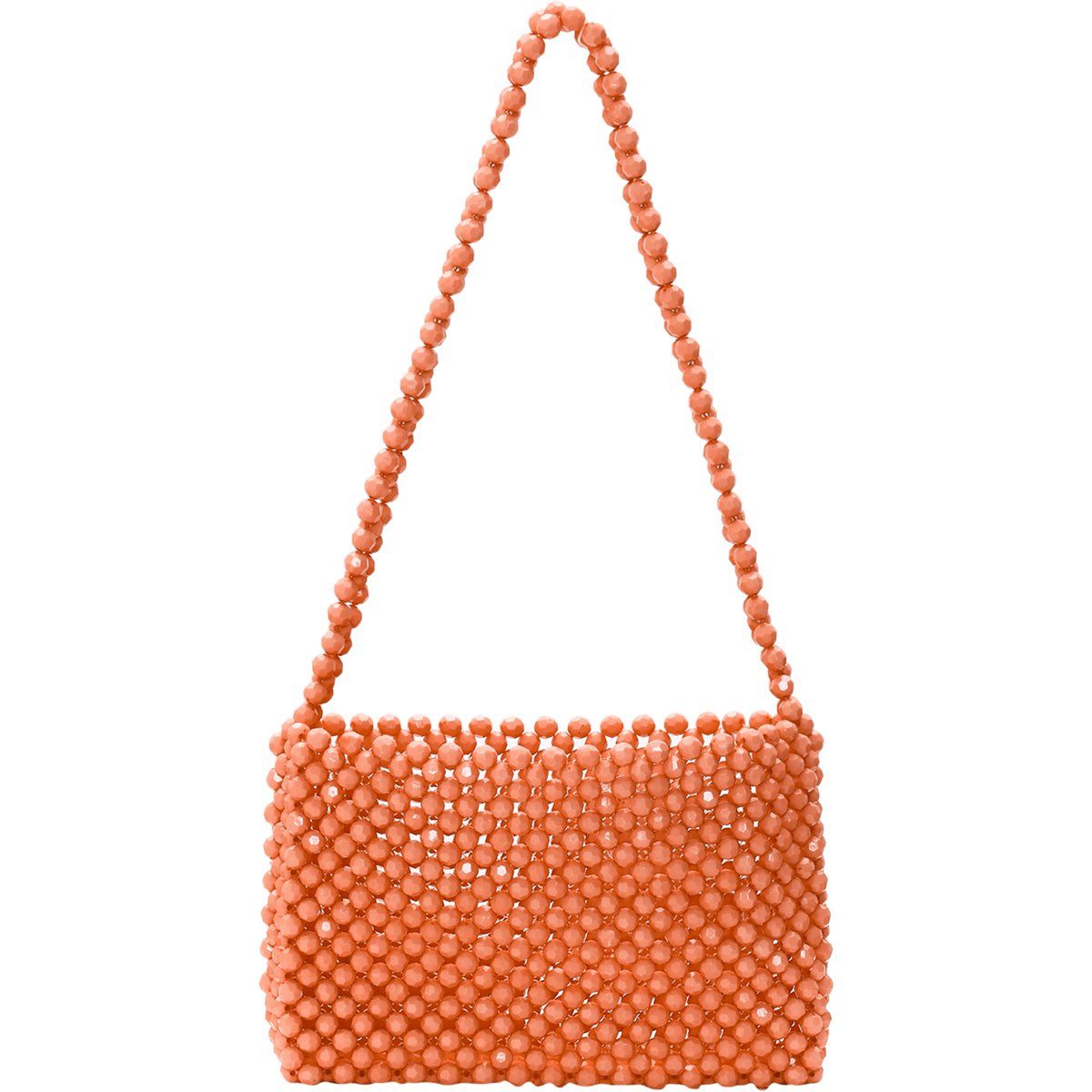 Schultertasche mit Perlenbesatz