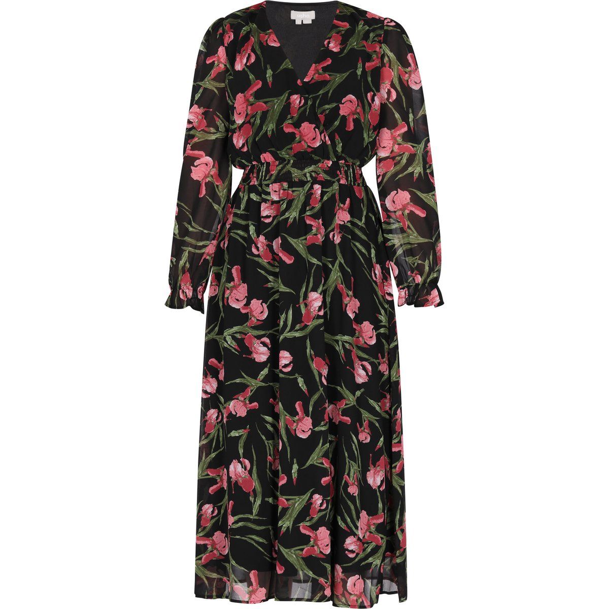 Fließendes Blumen-Wickel-Maxikleid
