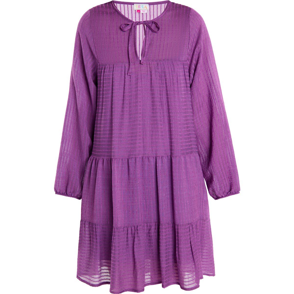 Gestuftes Midikleid mit Streifendesign