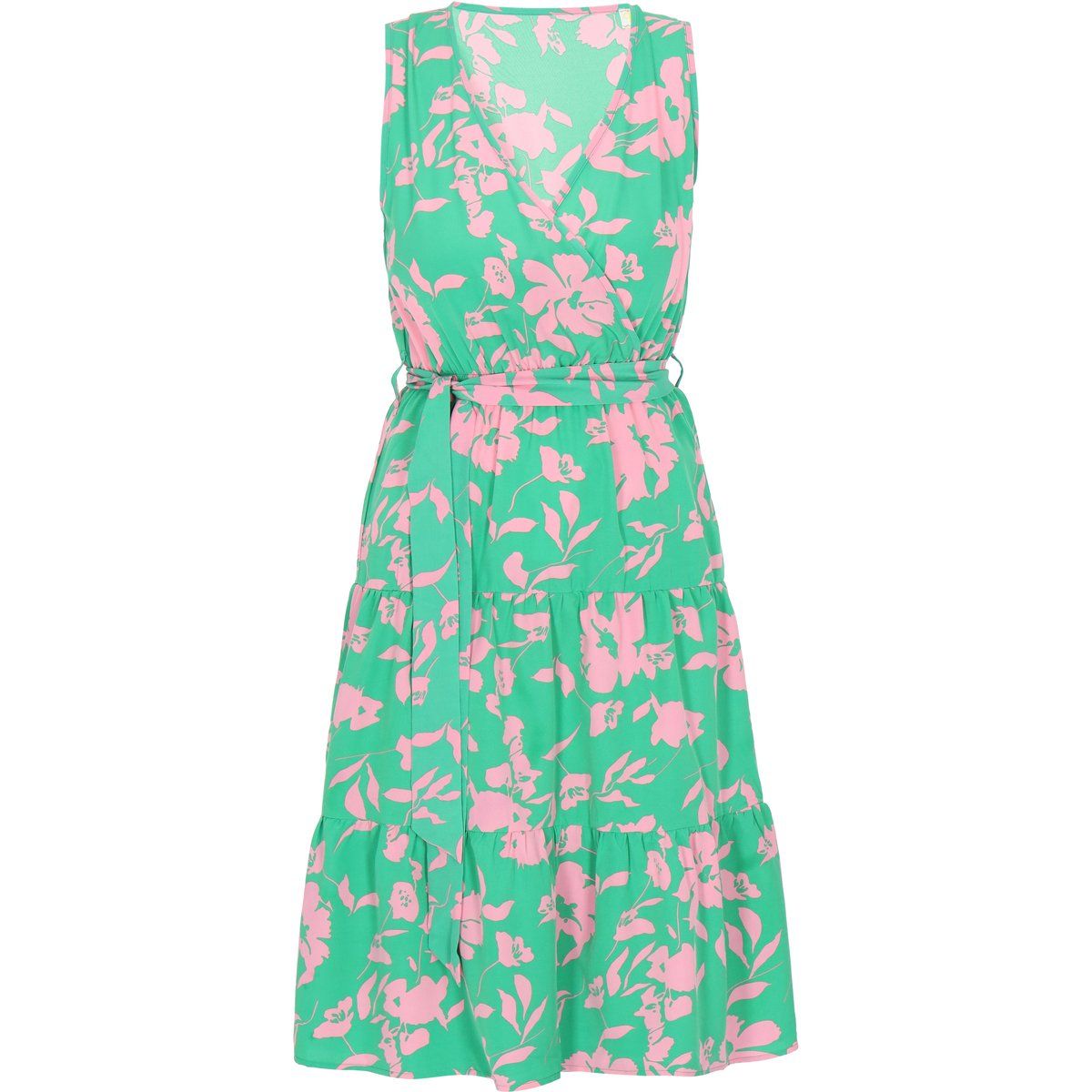 Gestuftes Wickelkleid mit Blumenmuster