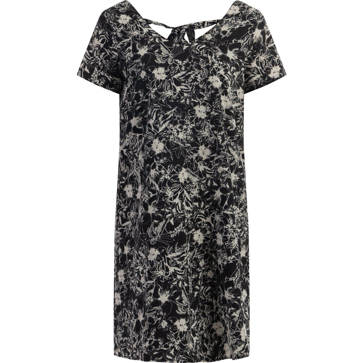 Florales A-Linien-Minikleid mit Rückenschleife