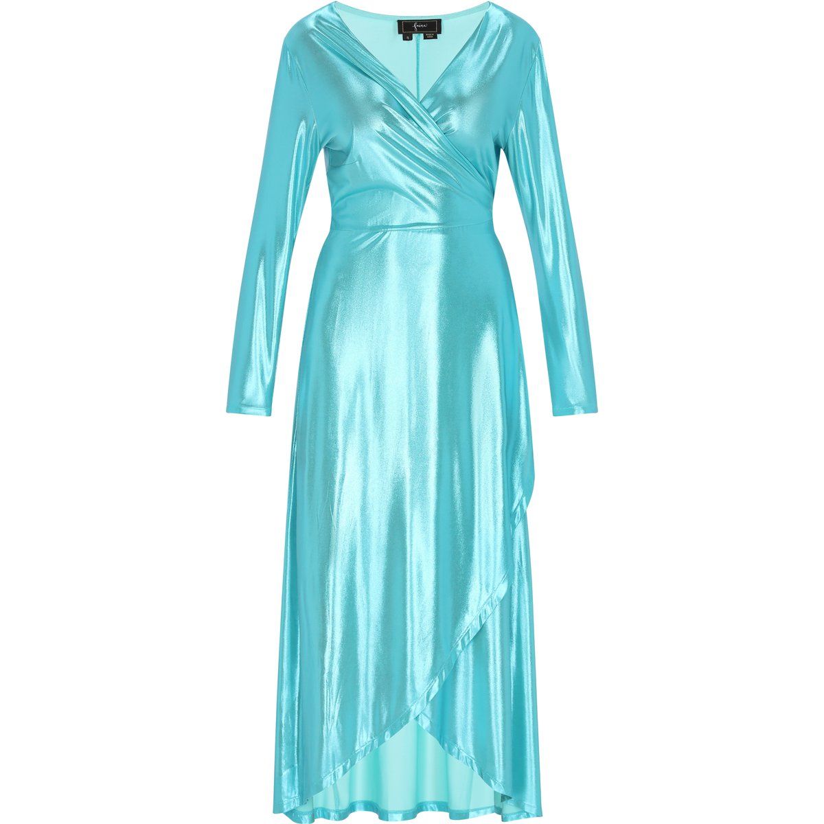 Schimmerndes Metallic Wickel-Maxikleid