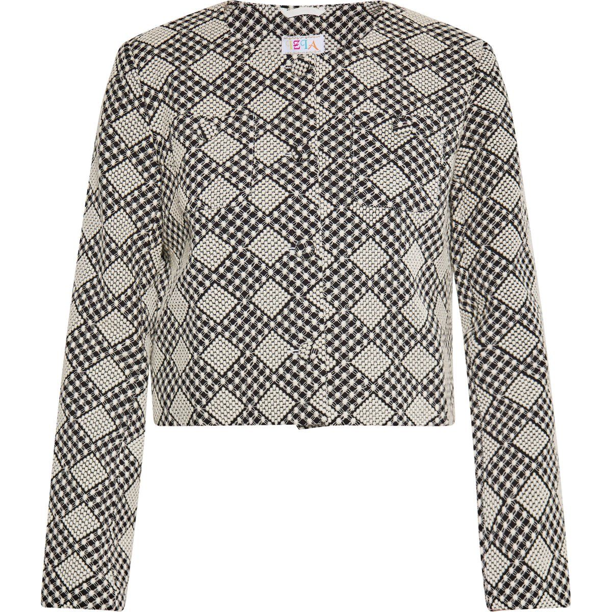Strukturierte Kurzjacke mit Geometriemuster