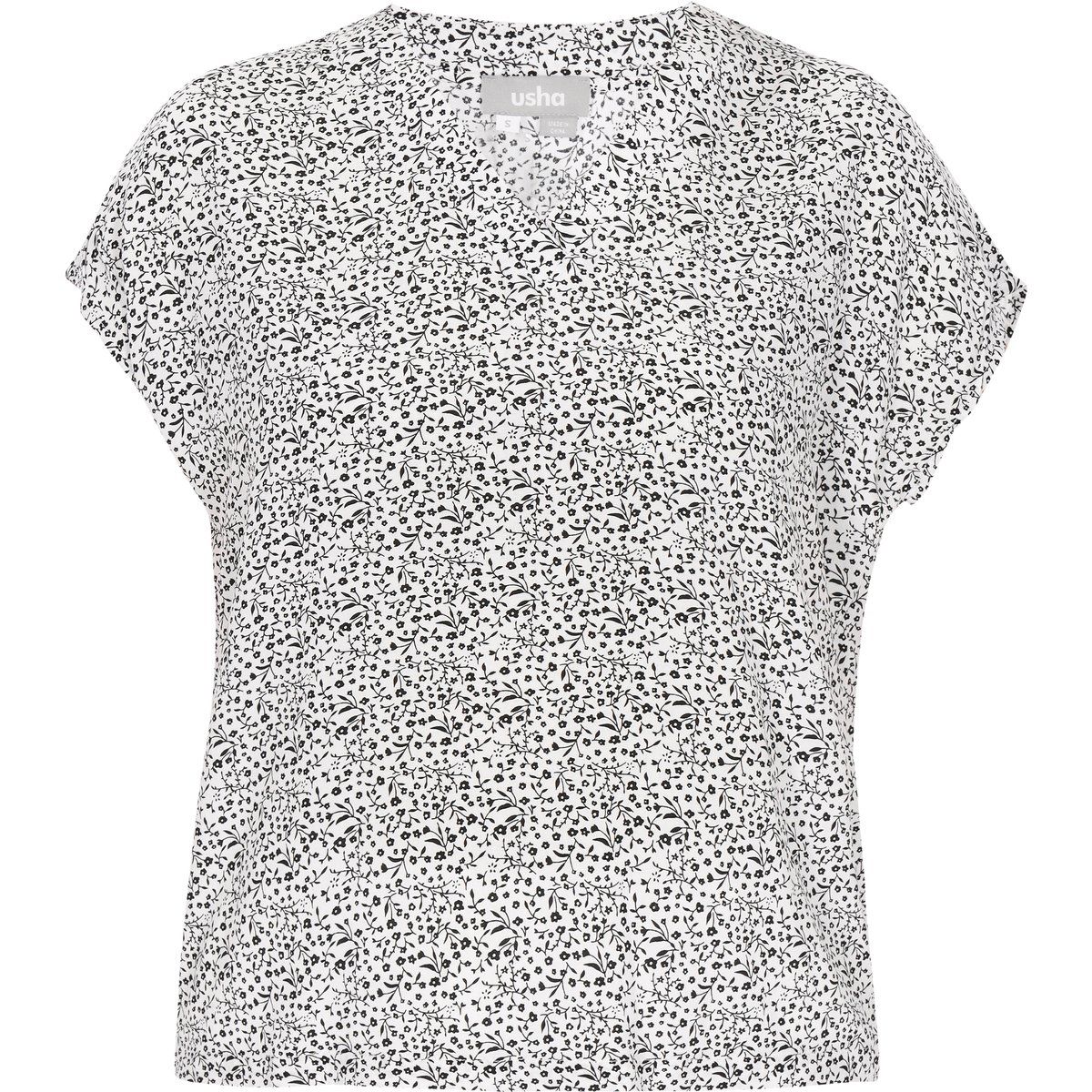 Bluse mit Blumenmuster und V-Ausschnitt