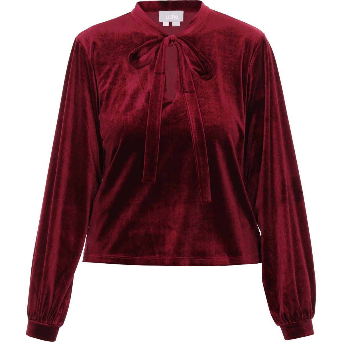 Elegante Samtbluse mit Schluppe