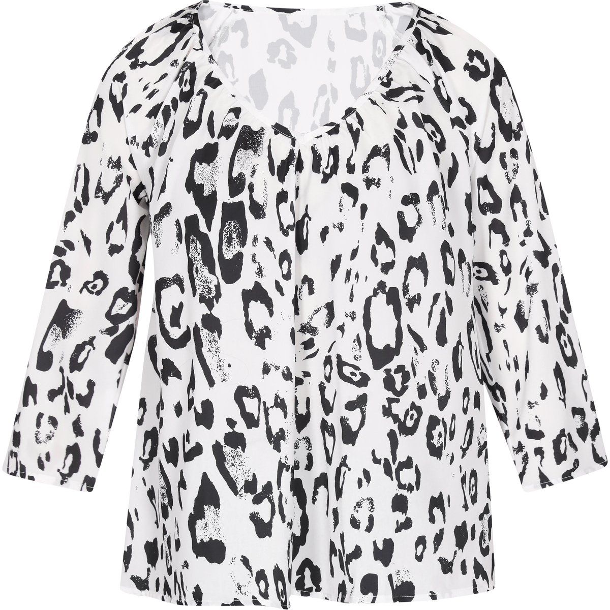 Schicke Leopardenmuster-Bluse mit Laternenärmeln