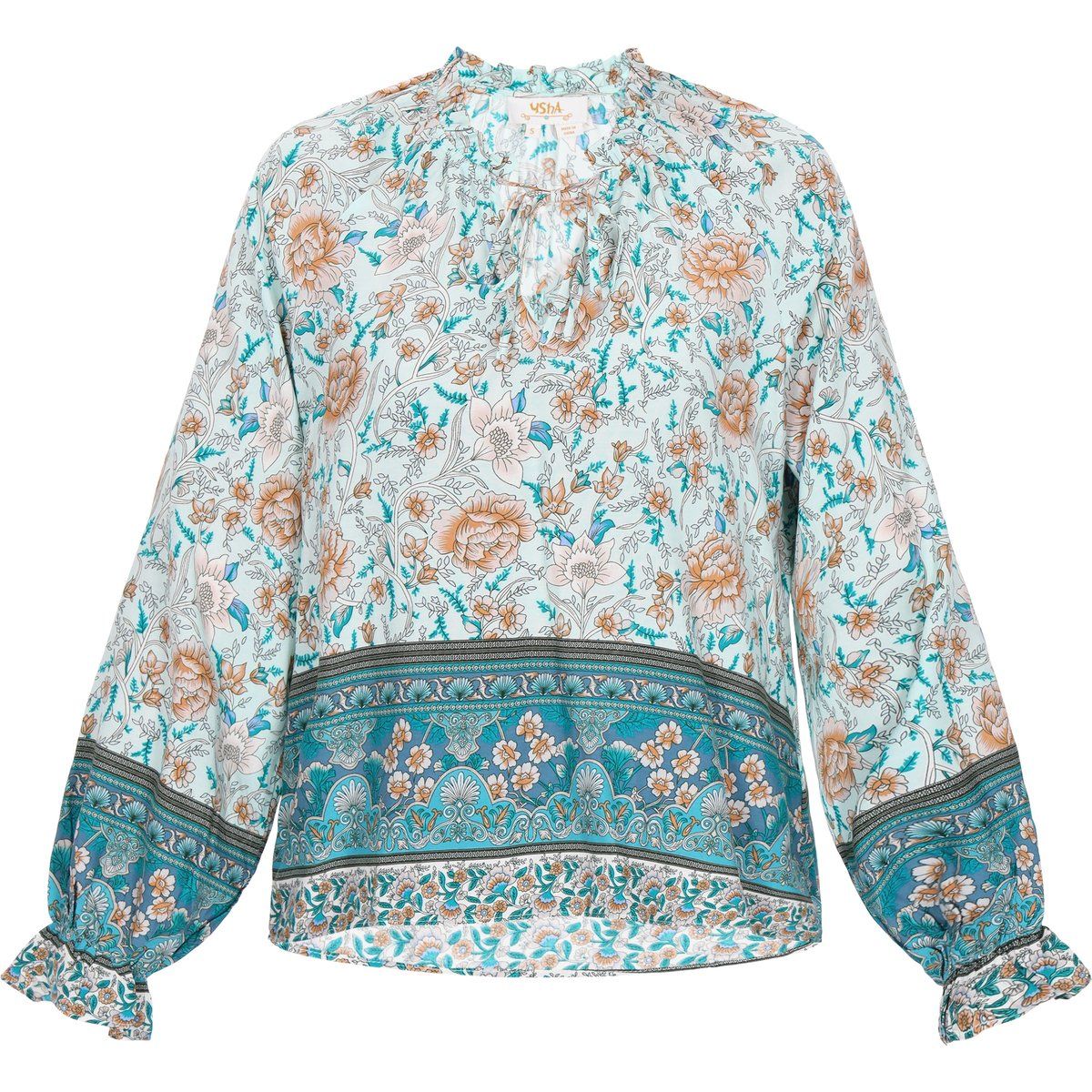Boho-Bluse mit Blumenmuster