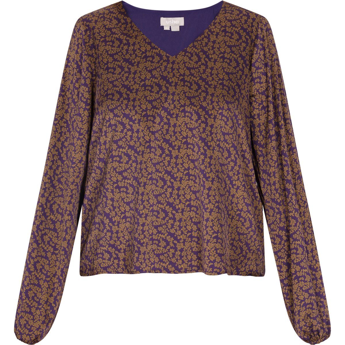 Florale Bluse mit V-Ausschnitt