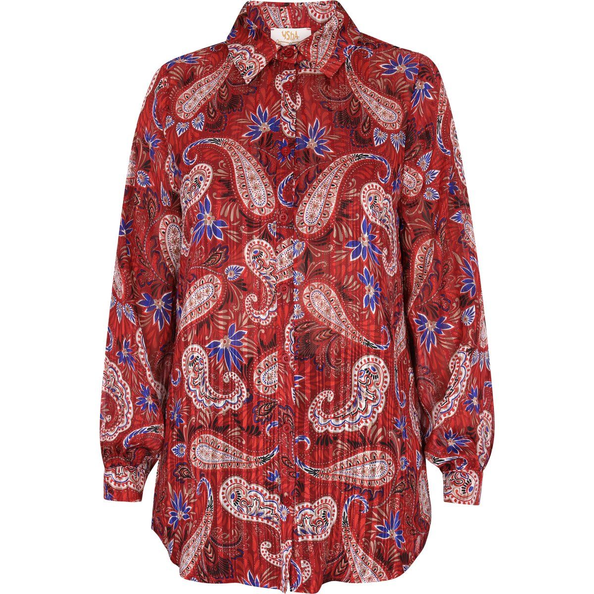 Lange Bluse mit Paisley-Muster
