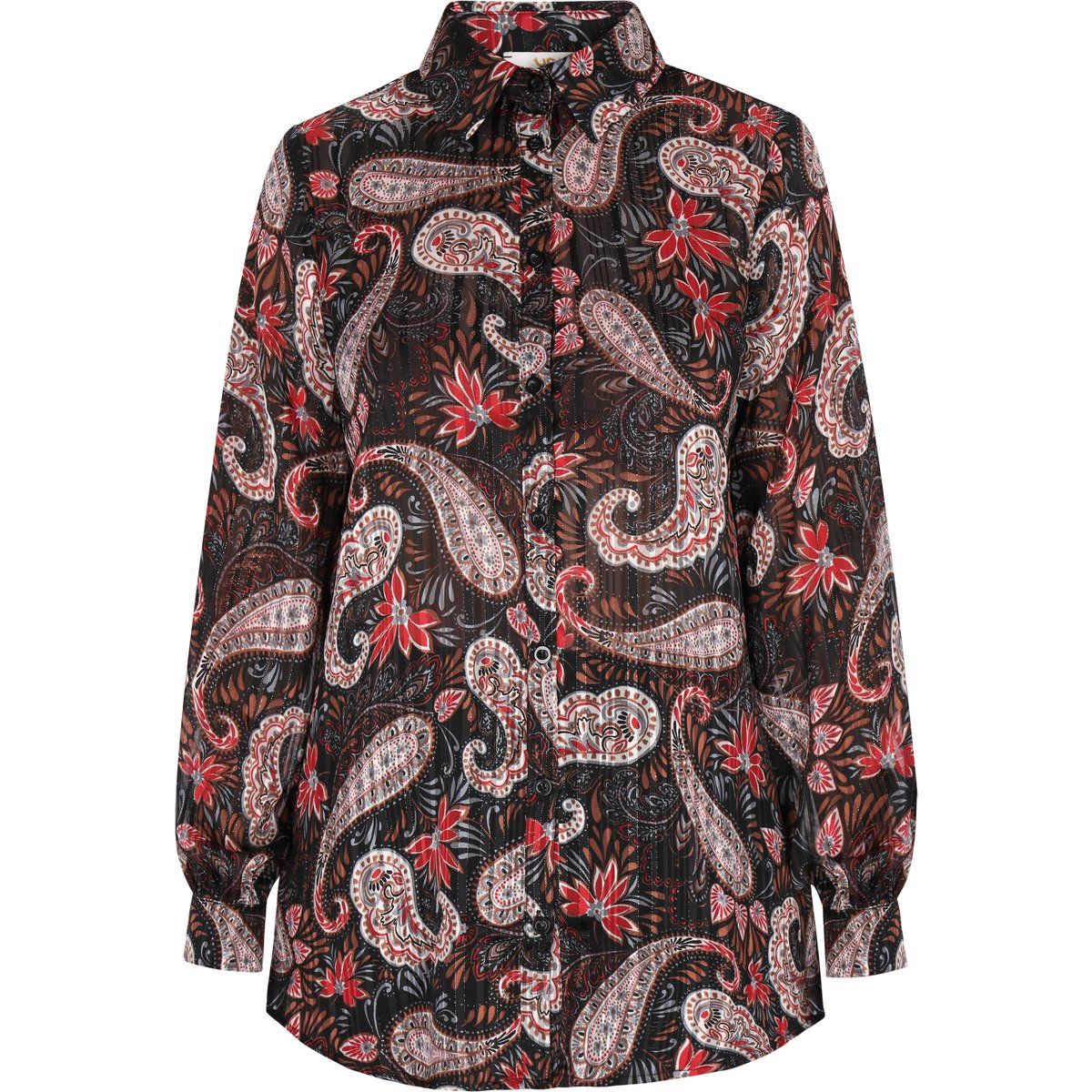 Lang geschnittene Paisley-Print Bluse