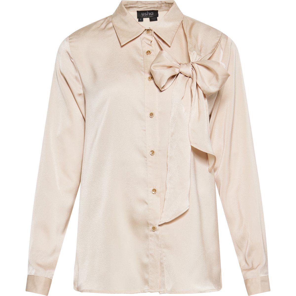 Elegante Satinbluse mit Schulterschleife