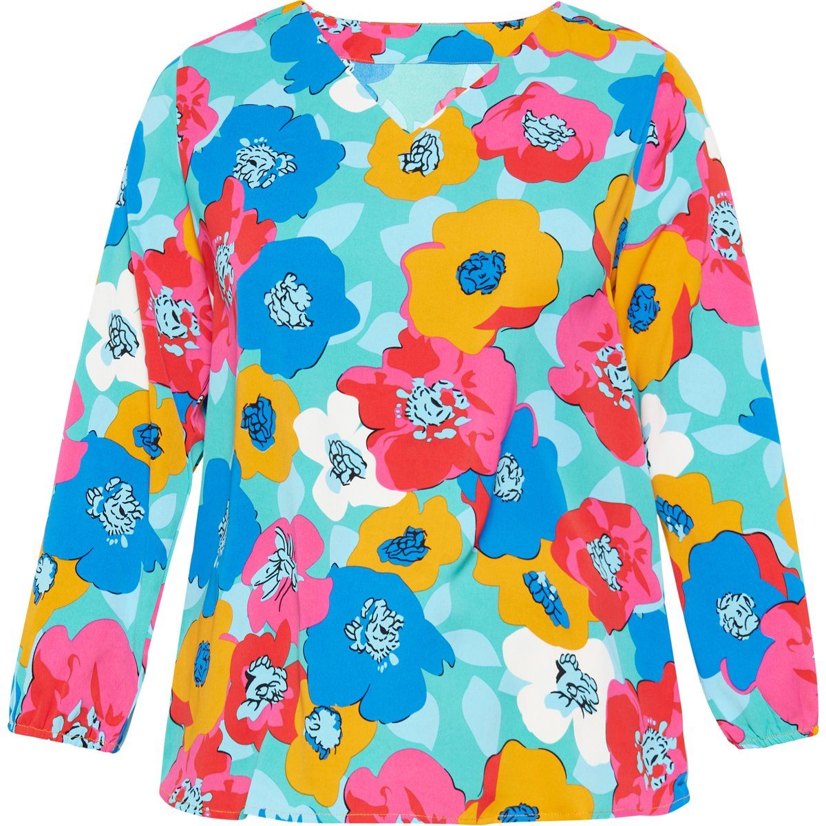 Farbenfrohe Bluse mit Blumendruck