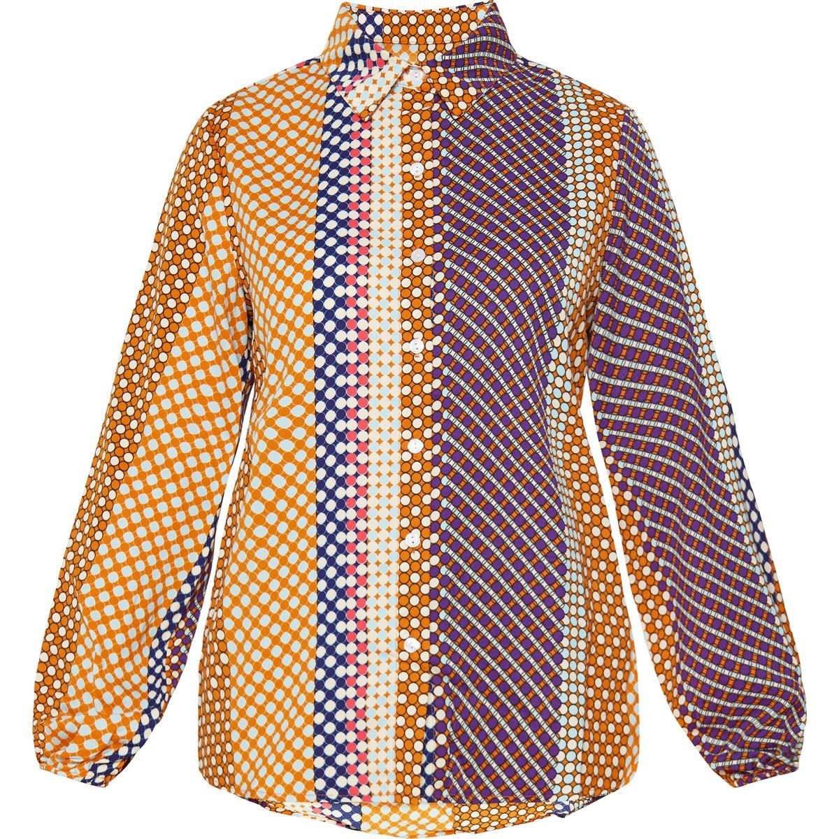 Bluse mit Punkten und Laternenärmeln