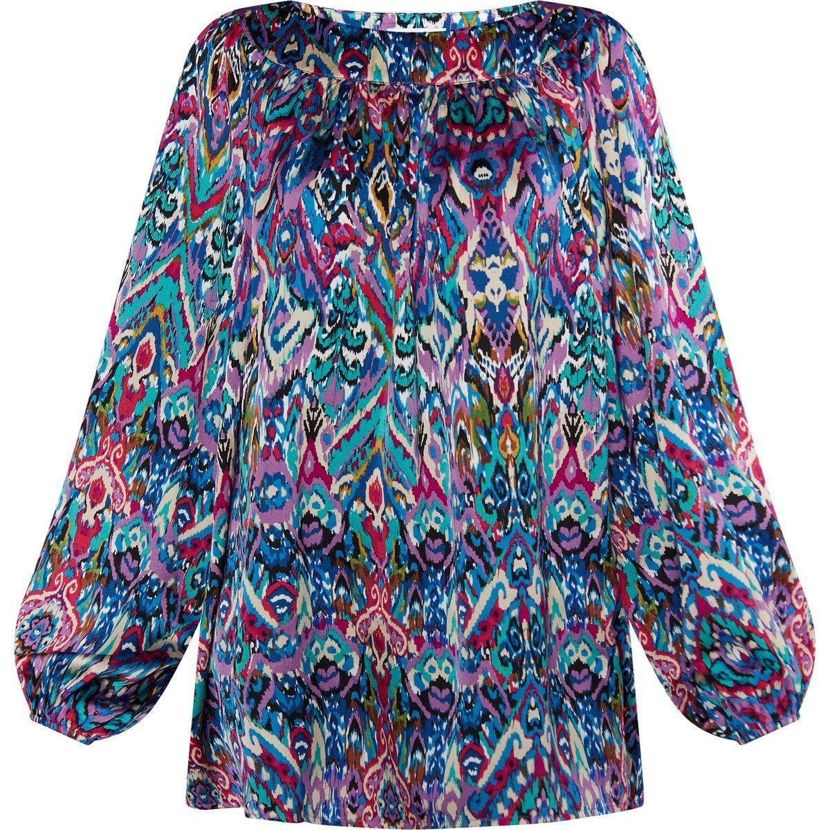 Luftige Tunika-Bluse mit Ikat-Print
