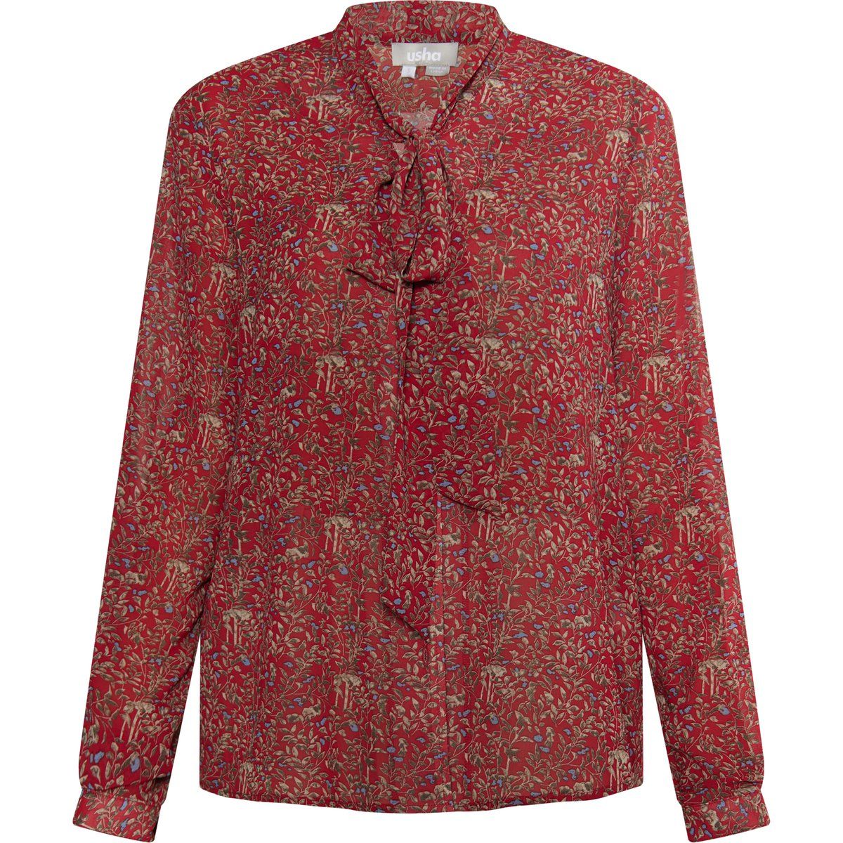 Schluppenbluse mit floralem Muster
