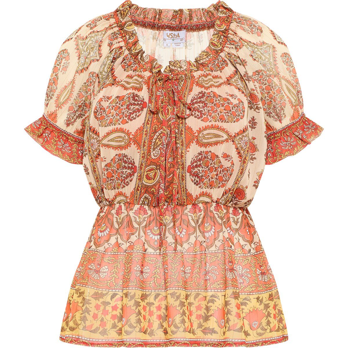 Luftige Boho-Bluse mit Blumenmuster