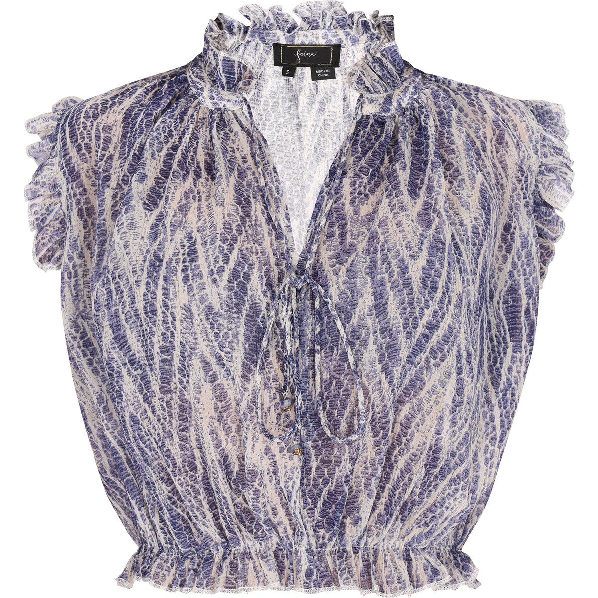 Ärmellose Bluse mit Rüschenkragen